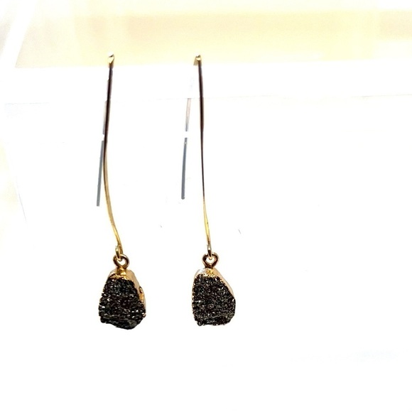 DANGLE Teardrop Druzy Earrings - Picture 1 of 4